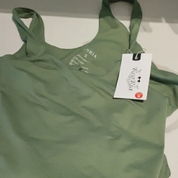 Reoria double lined thong bodysuit olive green size S - Picture 5 of 7